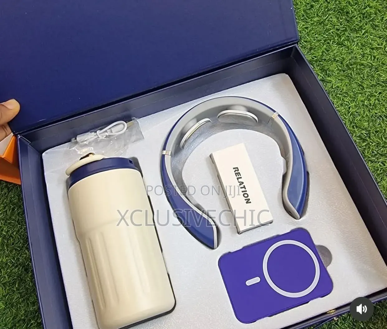 Insulated Mug, Power Bank, and Neck Massager