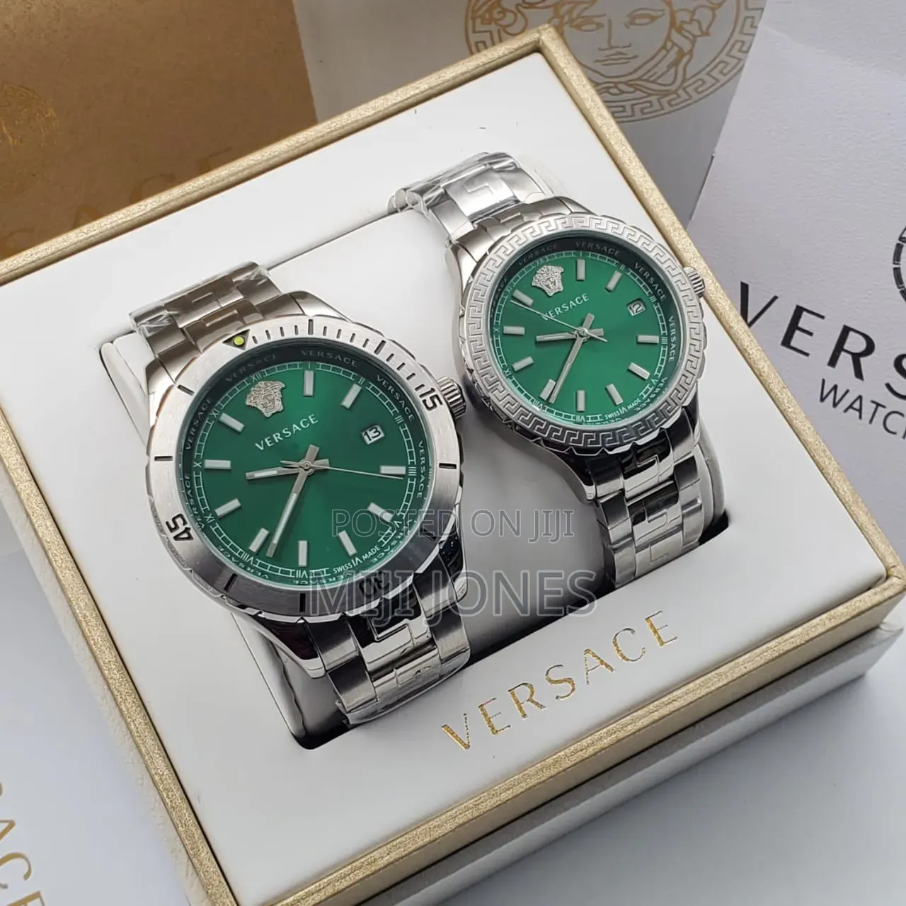 Versace Inspired Couple Watch Set - Luxury Chain Strap for Him Her