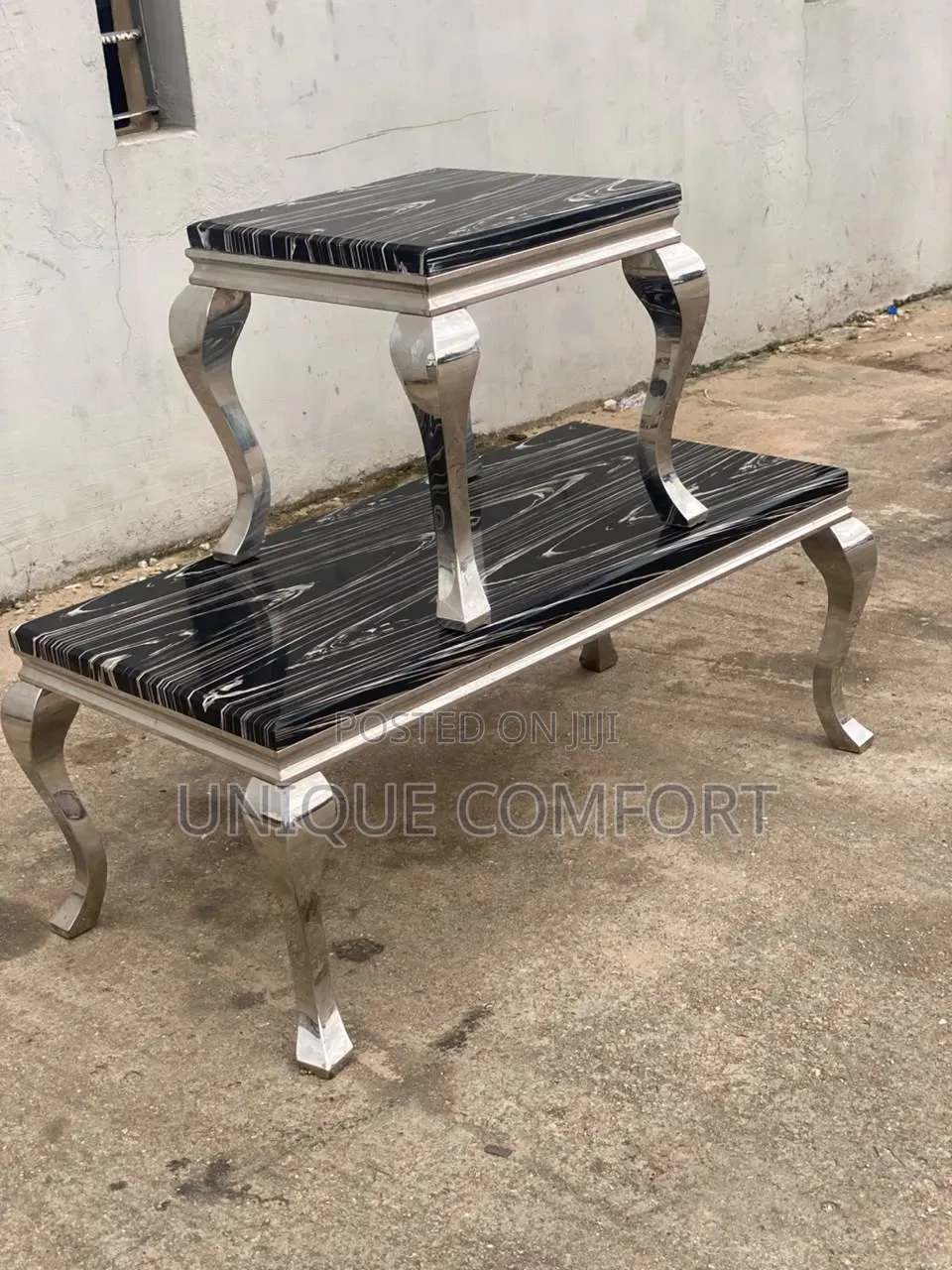 Imported Executive Marble Top Center Table With Side Stool