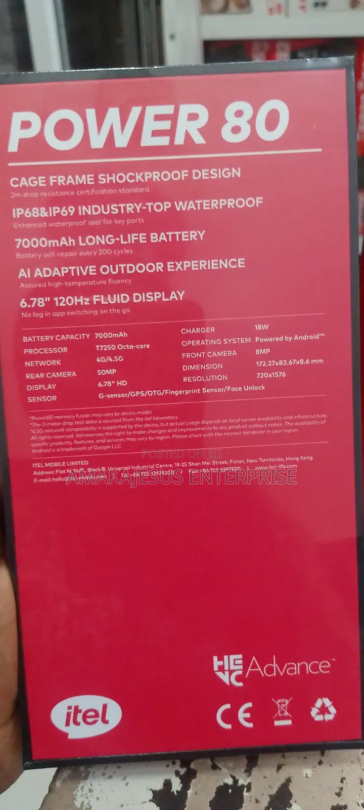 New Itel Power 80 128 GB Black