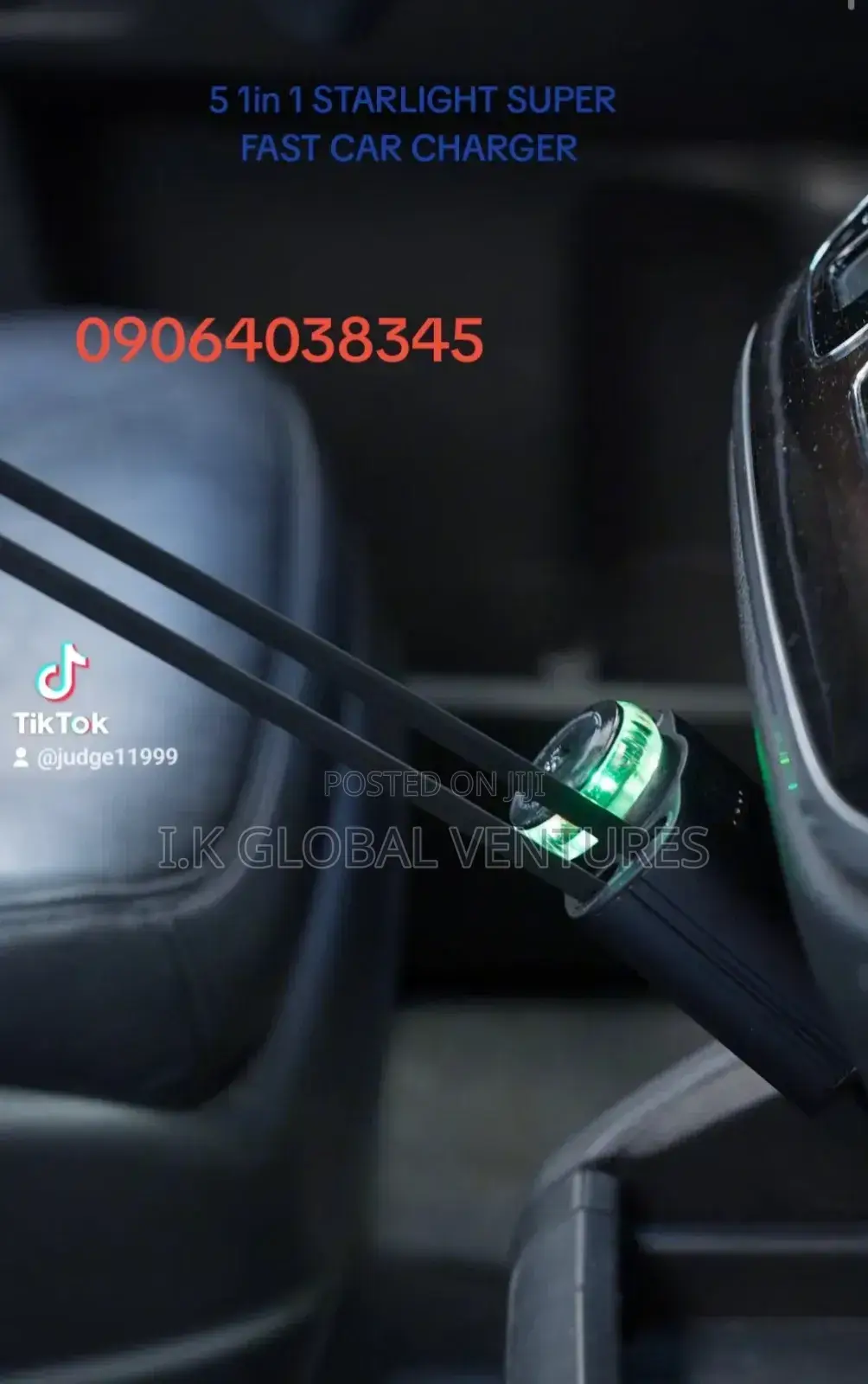 5 in 1 Universal Car Charger With Air Fresher and Roof Starlight