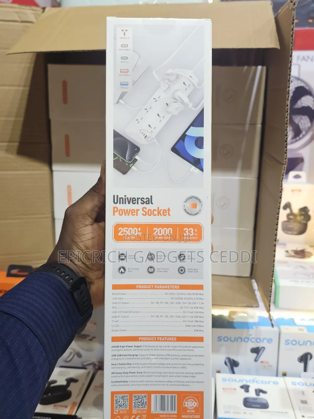 LDNIO Universal Power Socket With 10 Outlets 2500W