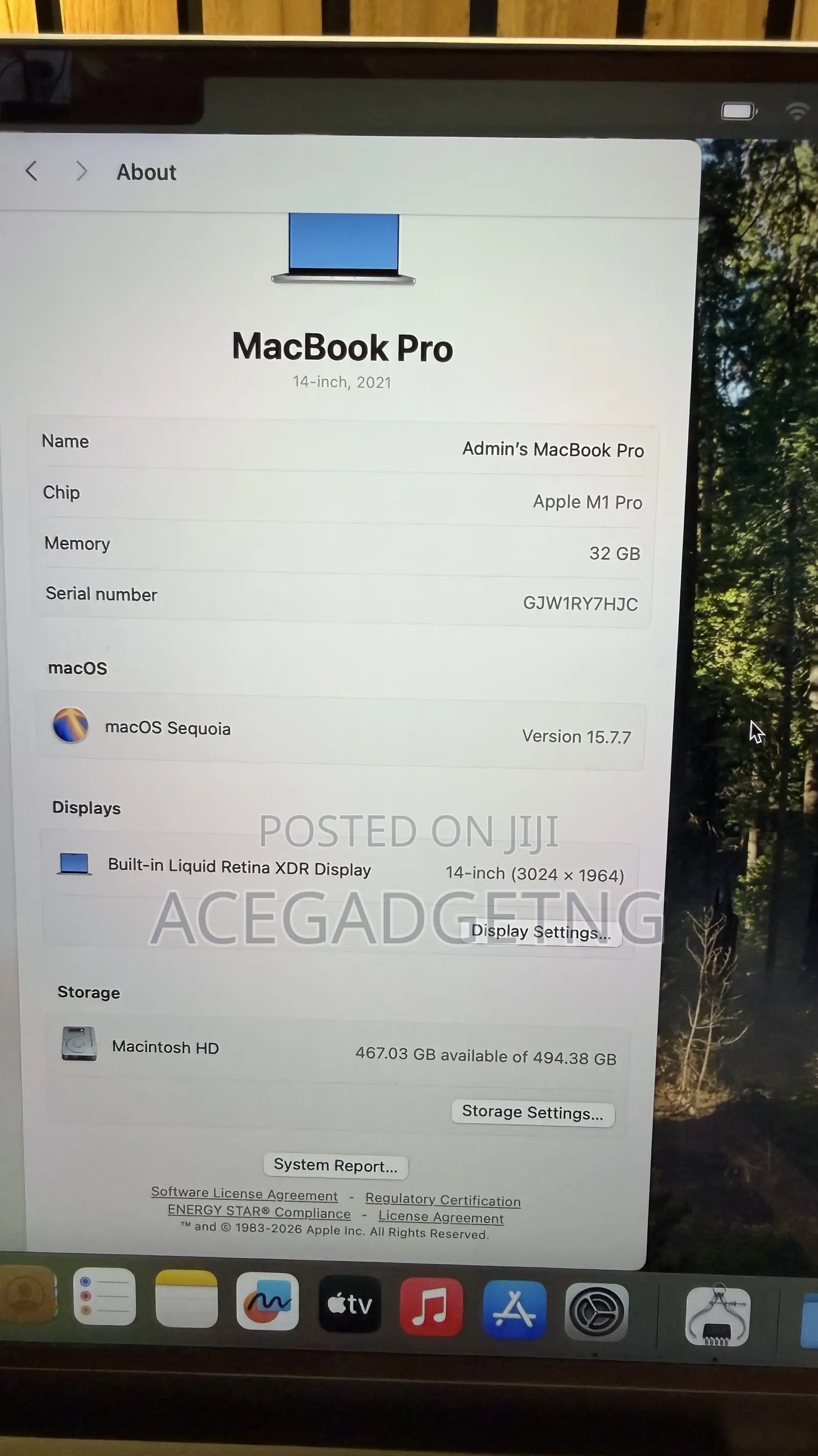 Laptop Apple MacBook Pro 2021 M1 32GB Apple M1 Pro SSD 512GB