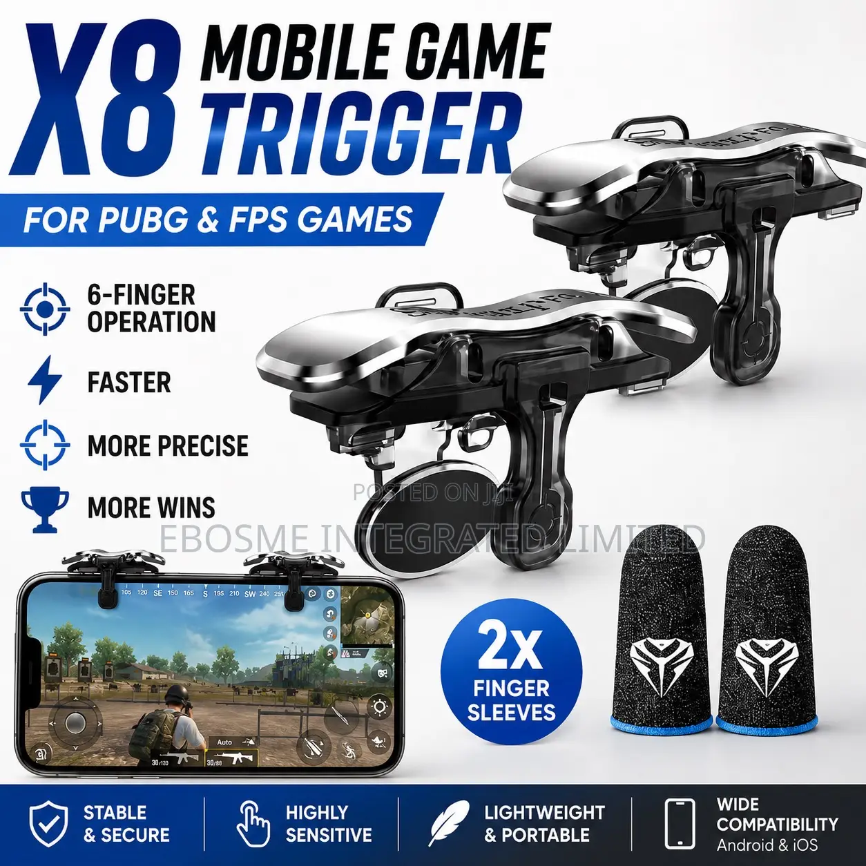 Mobile Game Trigger X8 and Finger Sleeves