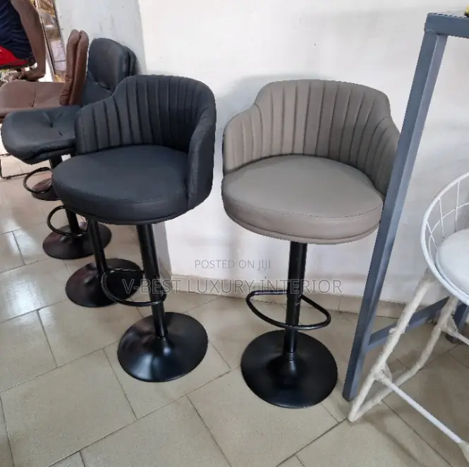 Modern Velvet Bar Stool With Woven Backrest