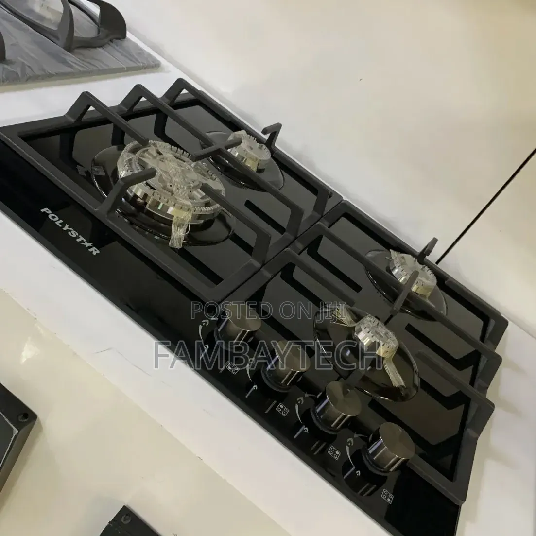 Elegant Black Polystar Inbuilt Gas Burner