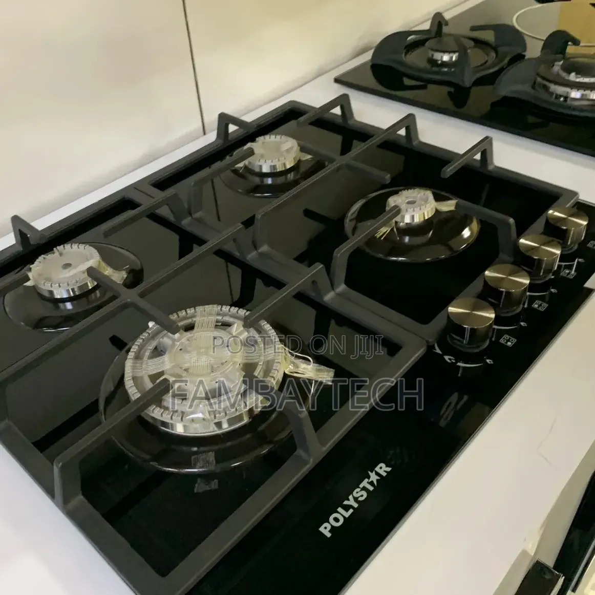 Elegant Black Polystar Inbuilt Gas Burner