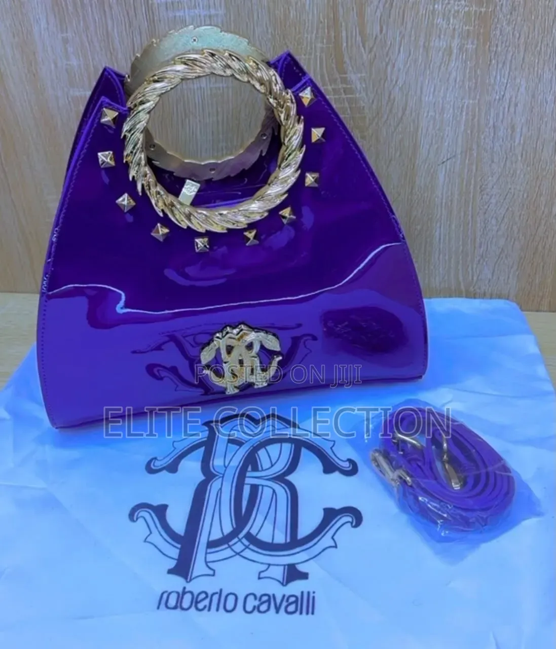 Luxury Glossy Roberto Cavalli Bag Available in Colours, Big Size