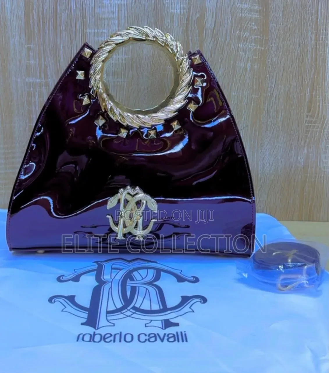 Luxury Glossy Roberto Cavalli Bag Available in Colours, Big Size