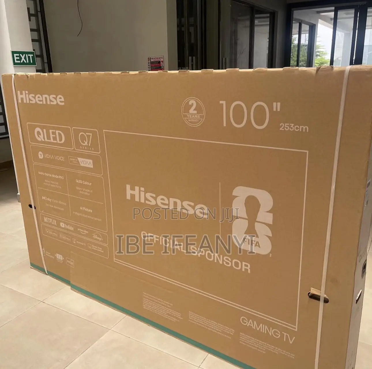 Hisense TV Qled 100 Inch Q7q Smart 144hz VRR Qled Gaming TV