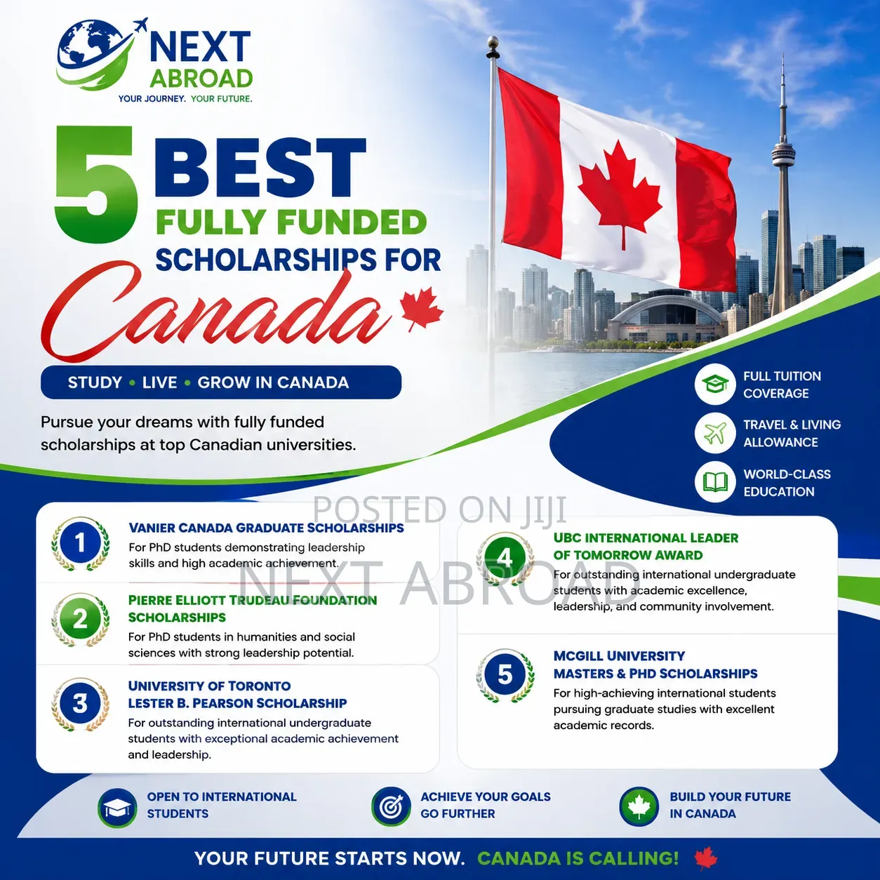 5 Best Fully Funded Scholarship for Canada