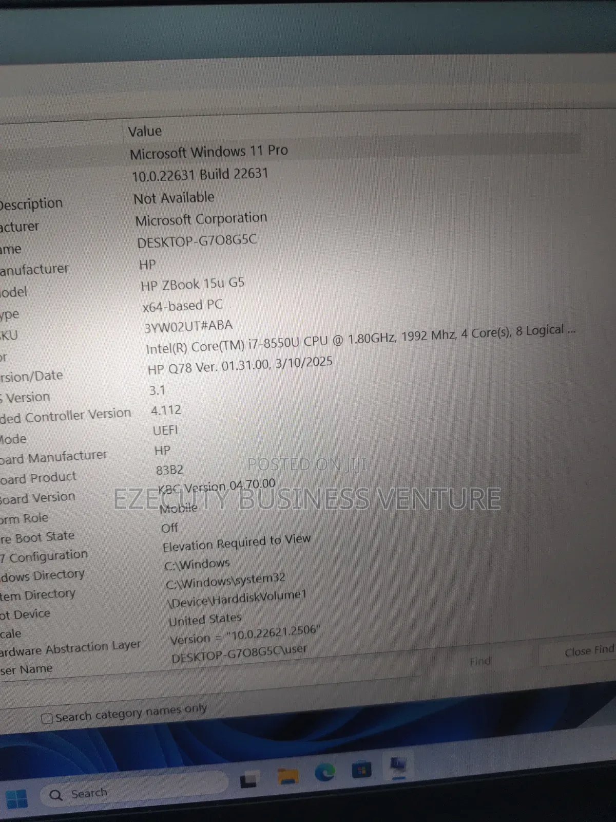Laptop HP ZBook 15u G5 16GB Intel Core i7 SSD 256GB