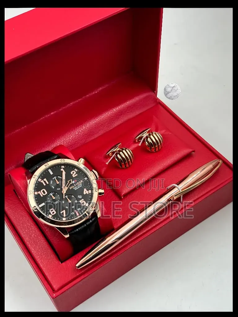 Tommy Hilfiger Chronograph Leather Watches, Pen and Cufflinks Set