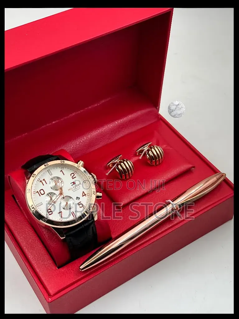 Tommy Hilfiger Chronograph Leather Watches, Pen and Cufflinks Set
