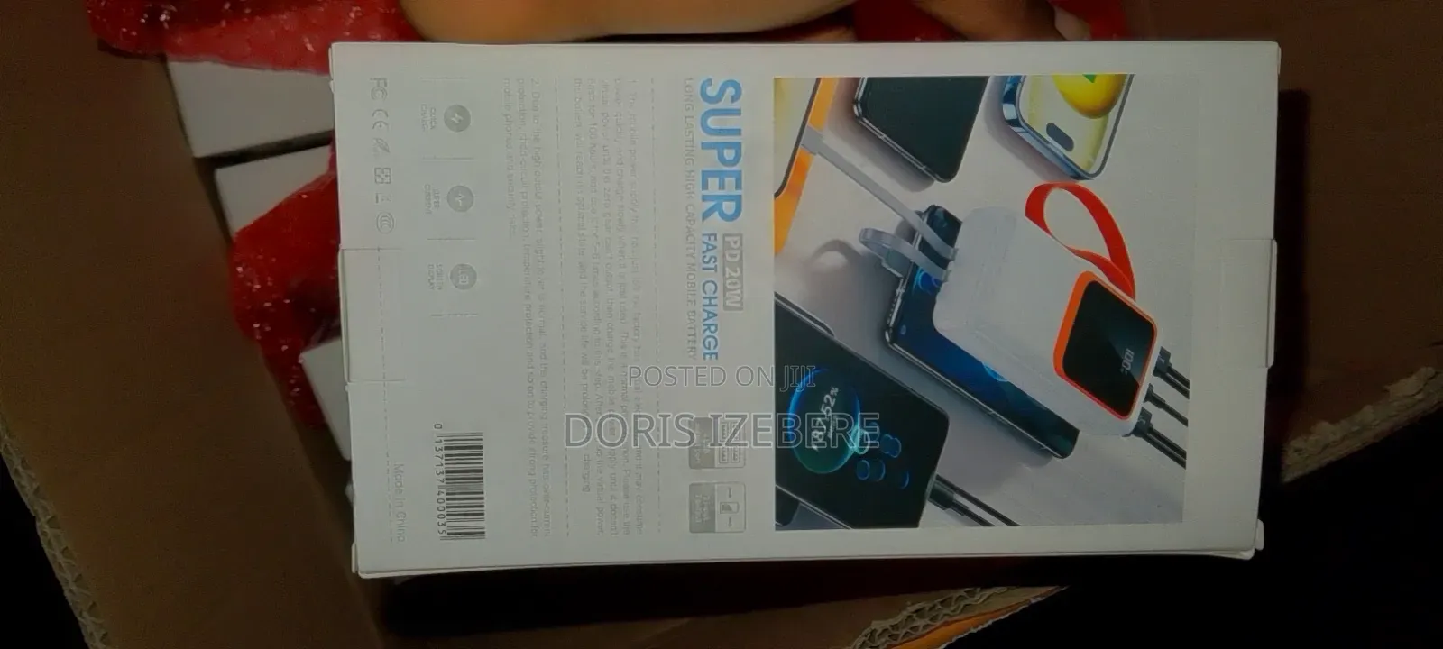 Heavy Duty 50000mAh Power Bank With Type-C iPhone Cables + LED Light
