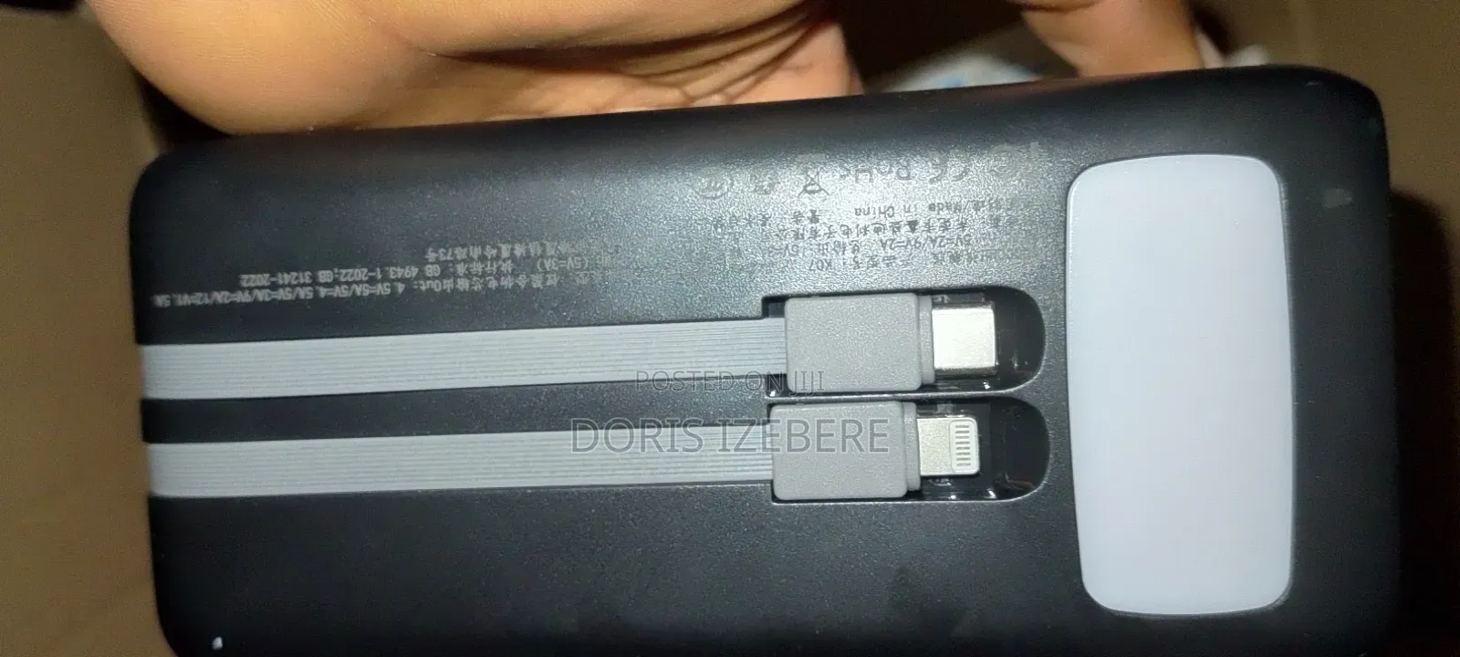 Heavy Duty 50000mAh Power Bank With Type-C iPhone Cables + LED Light