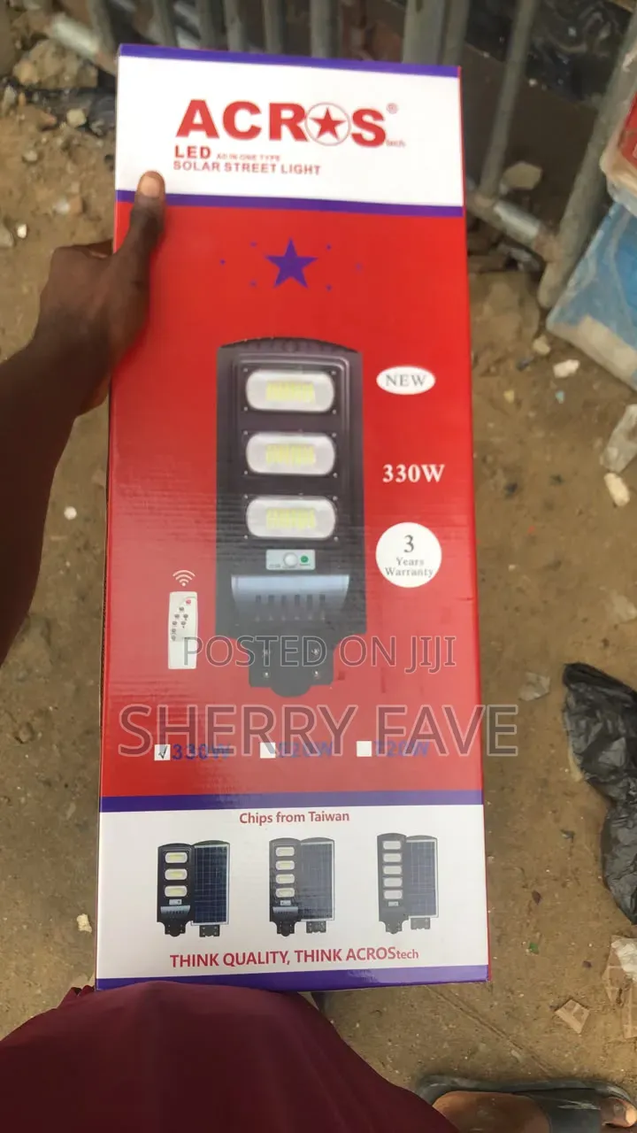 AcrosTech 330W All-in-One Solar Street Light With Remote – Brand New