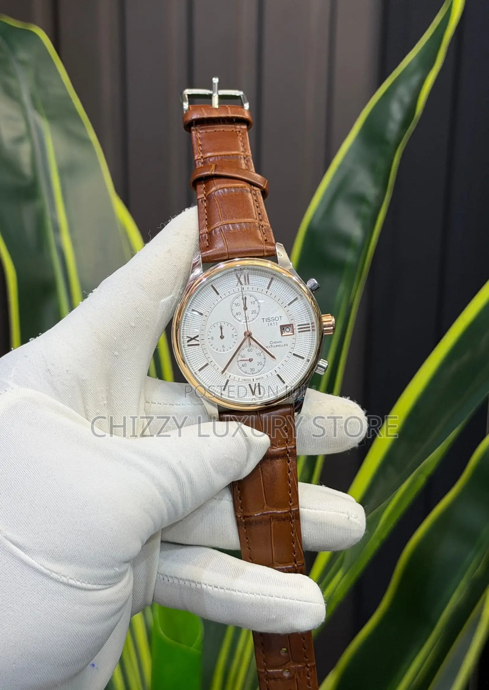 Tissot Quality Men Genuine Leather Wristwatch