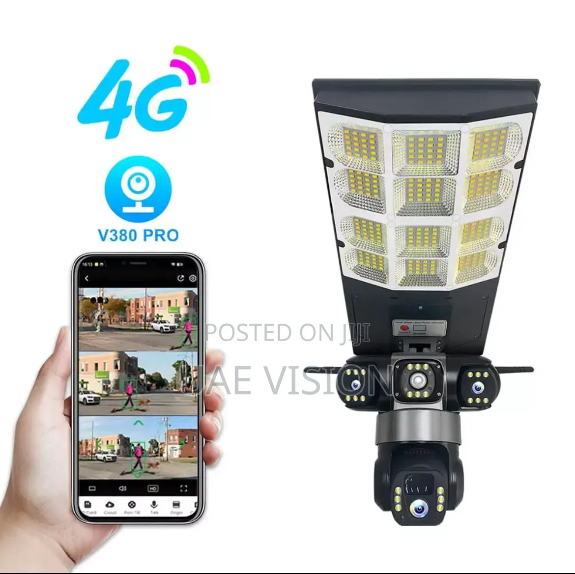V380 3 Lens Solar Street Light Camera 3in1 With Waterproof HD Camera
