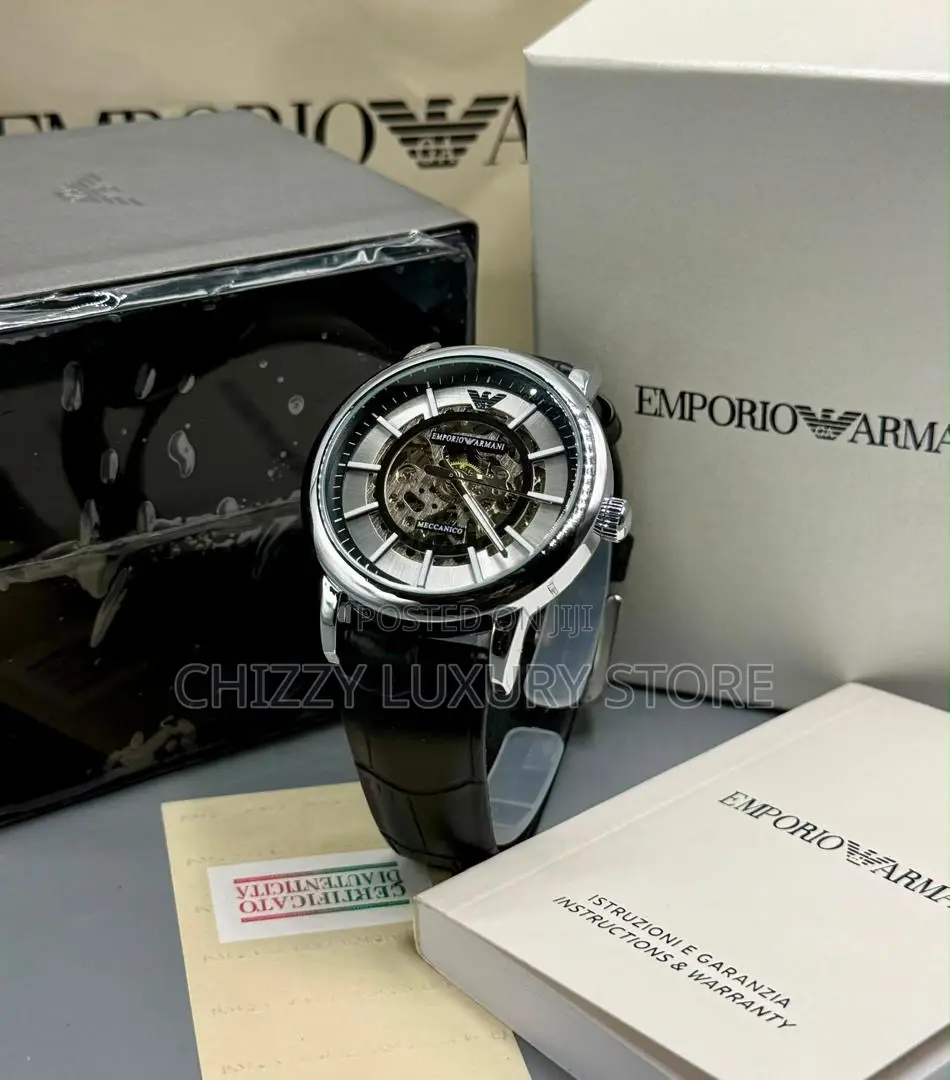 Emporio Armani Quality Men Genuine Leather Wristwatch