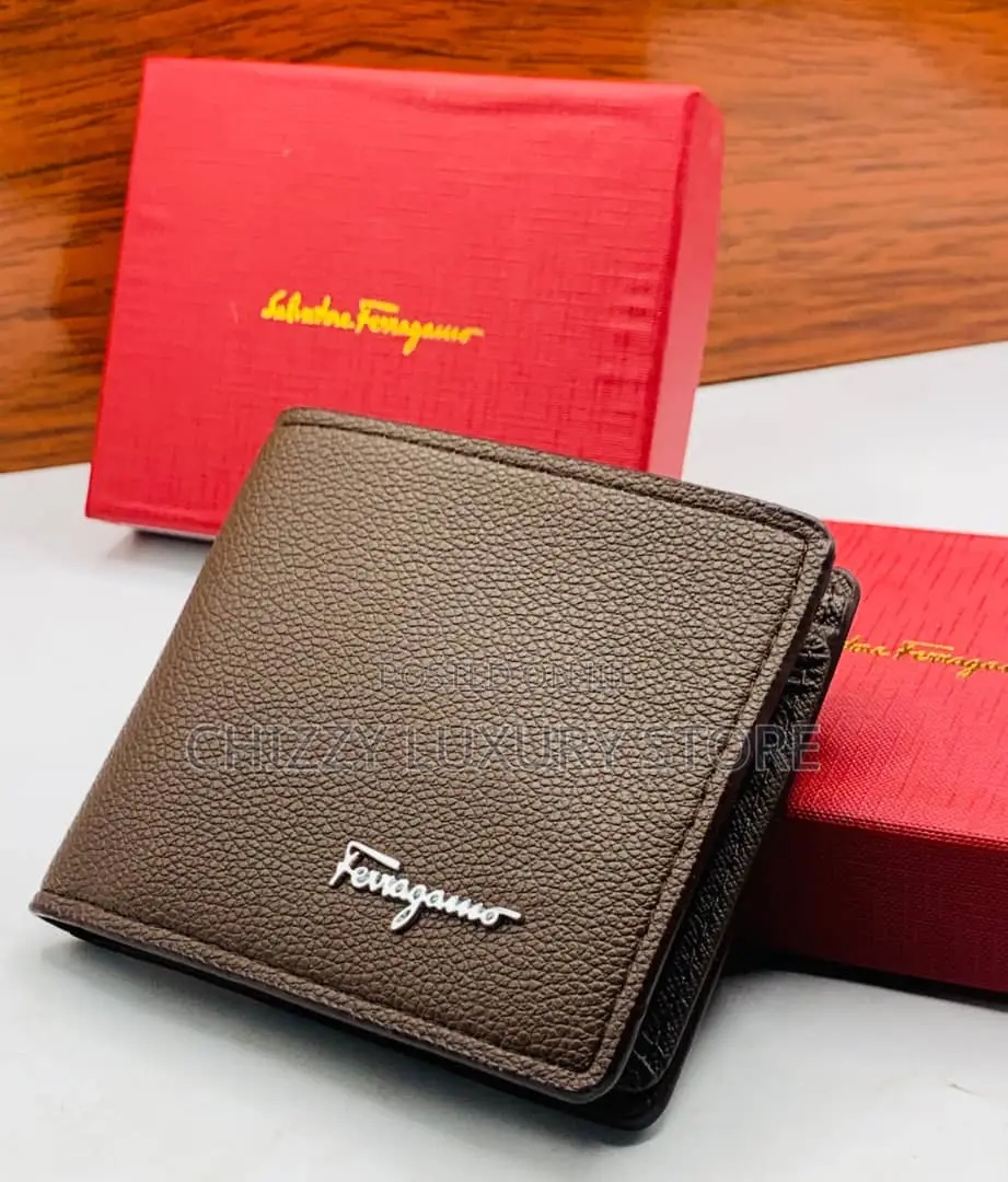 Ferragamo Quality Luxury Men Genuine Leather Wallet