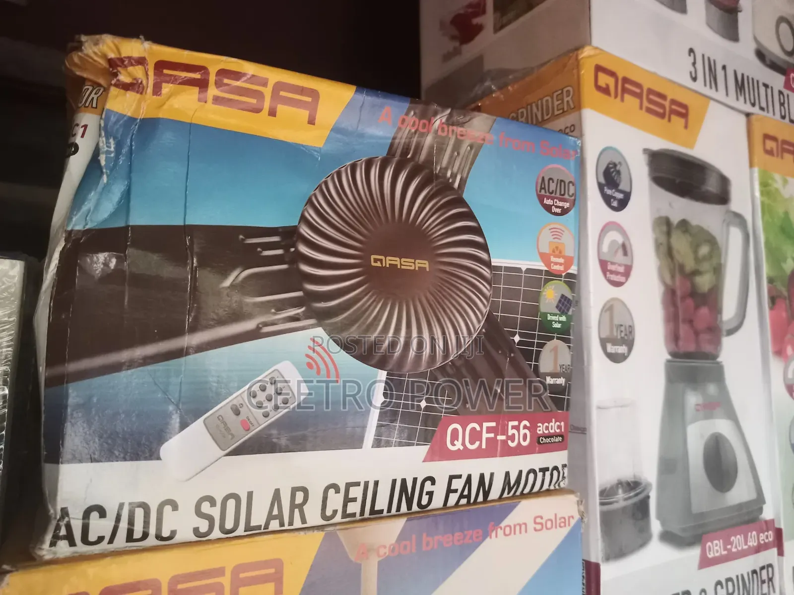 Qasa 56inches AC/DC Solar Fan