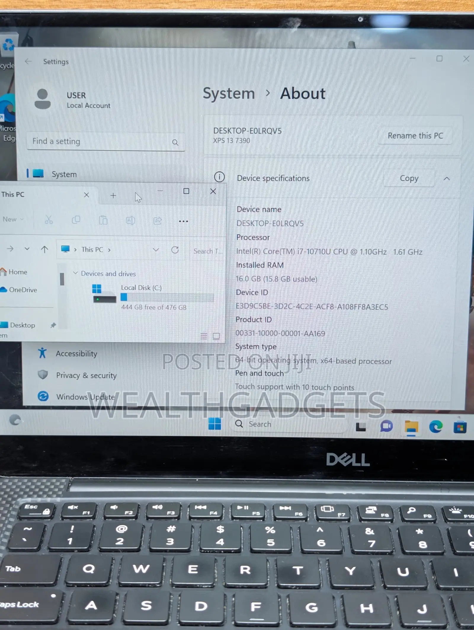 Laptop Dell XPS 13 7390 16GB Intel Core i7 SSD 512GB