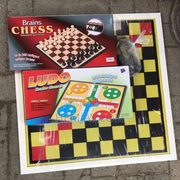 (3in1) Party Size Chess, Ludo and Draught