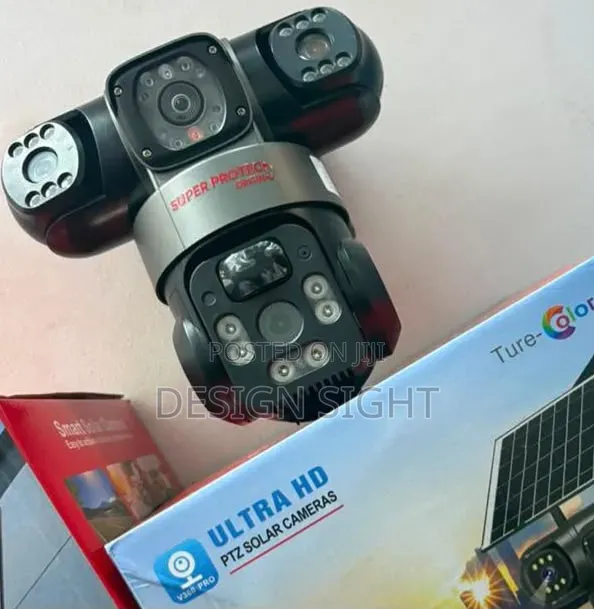 Solar Powered Auto Tracking Complete 3 Lens CCTV Camera Ultra HD