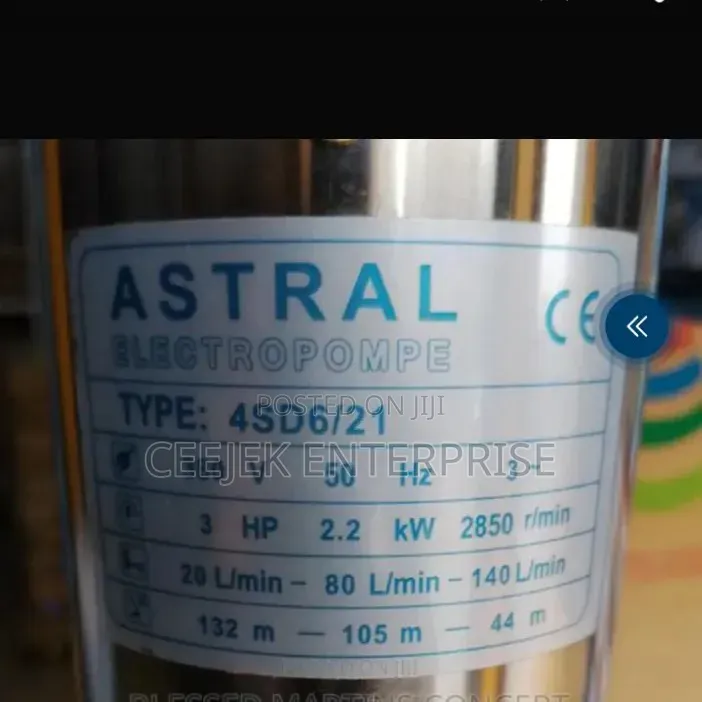 3ph Astral Submersible Water Pump Wirh 100% Cooper Coil