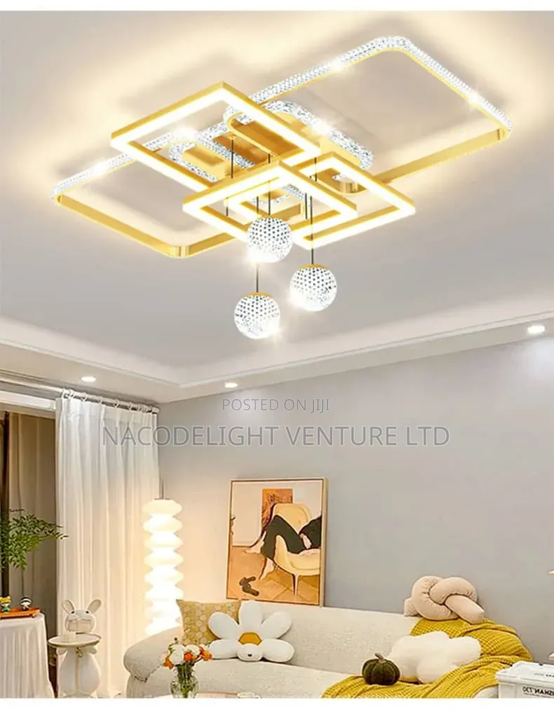 Model LED Flush Chandelier Lighting White and Warm Color