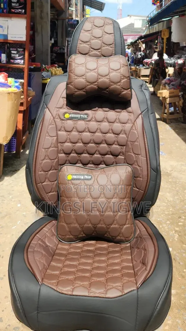 Car Leather Seat Cover Suitable for Car and SUV. Coffee Brown