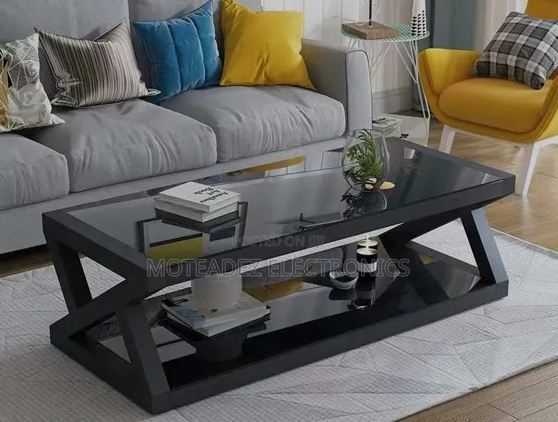 Modern Living Room Furniture Tempered Glass TV Console Center Table