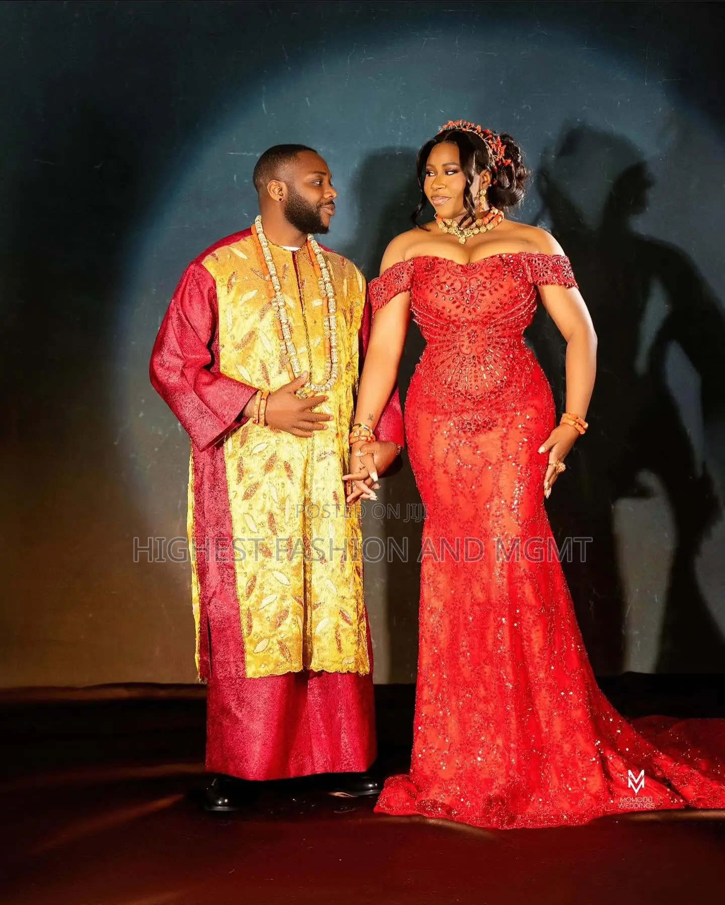 Corset Gown With Train Traditional Burgundy and Gold Agbada