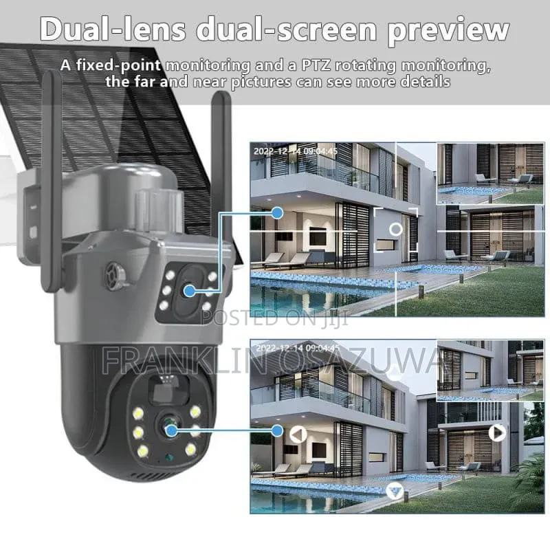 360° Solar Security Camera With AI Motion Detection Night Vision