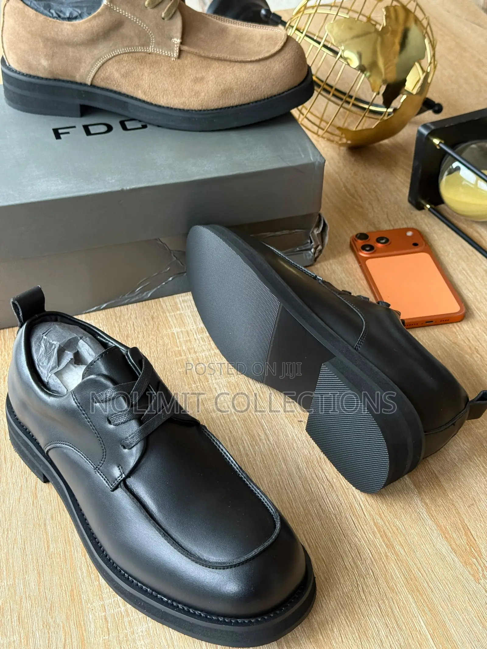 Leather Lace Up Shoe With Platform, Stitched Soles