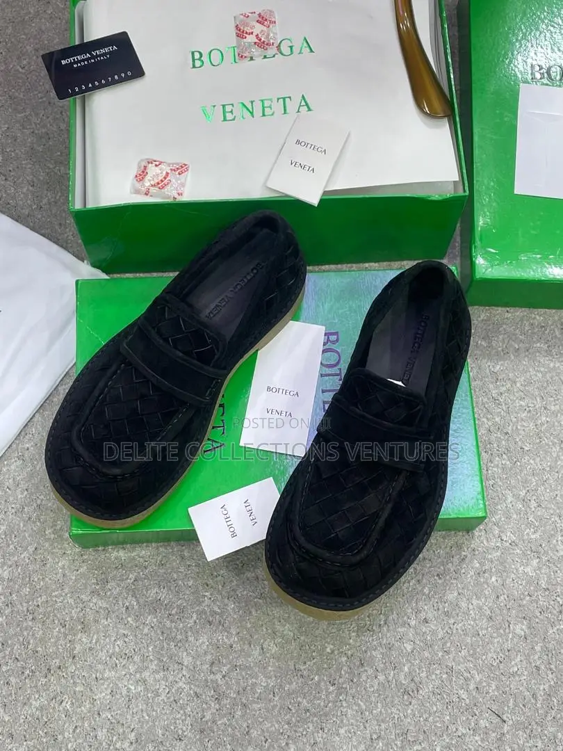 Men’s Intrecciato Suede Penny Loafers BOTTEGA VENETA