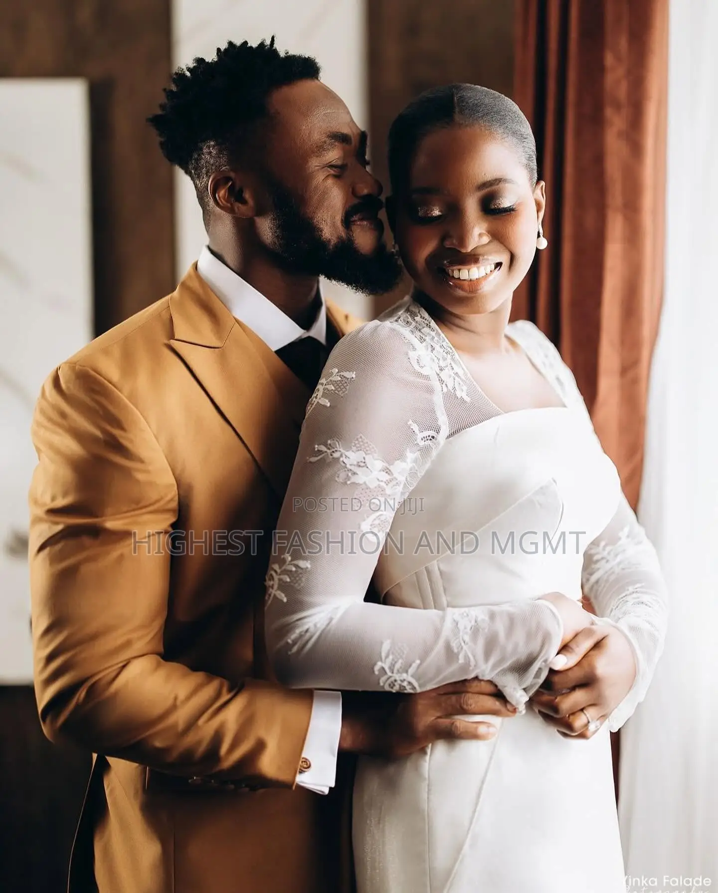 Luxury Mustard Gold Ivory Couple Set