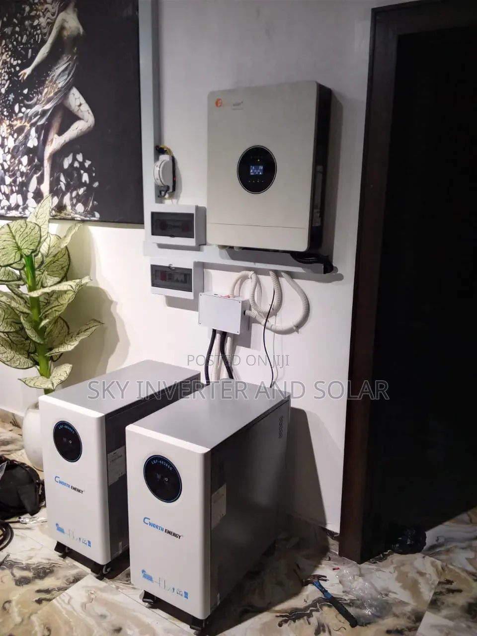 30kwh Battery, 12kva Hybrid Inverter and 14,400w Solar Combo