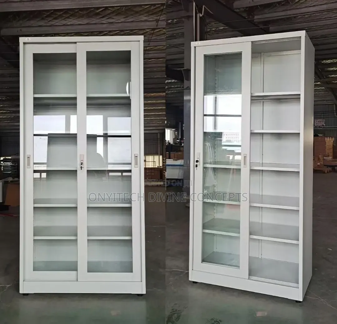 Slide Door Metal Cabinet Bookshelf