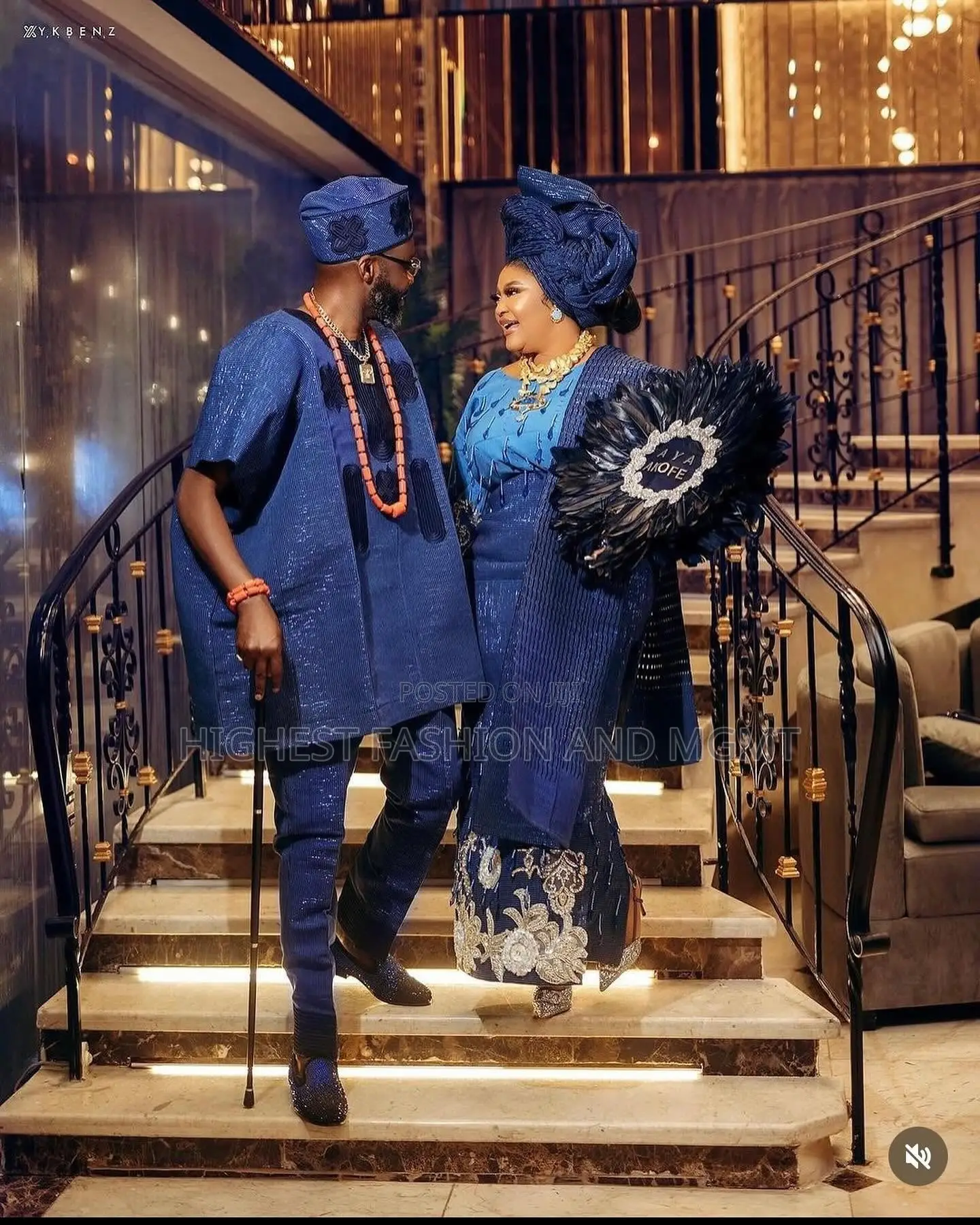 Cobalt Blue Iro/Buba and Navy Outfit