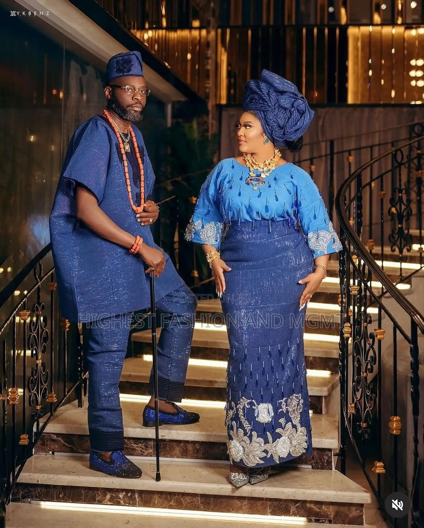 Cobalt Blue Iro/Buba and Navy Outfit