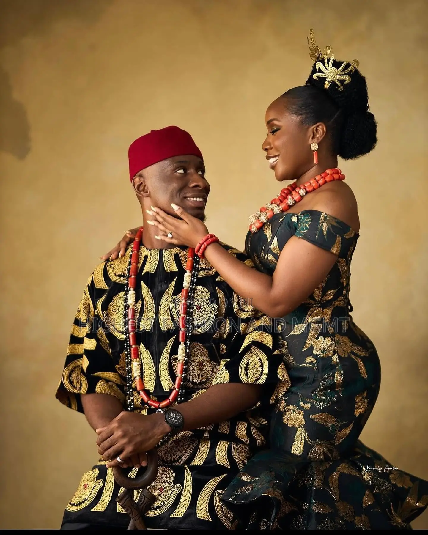 Black Theme Traditional Igbo Wedding Outfit