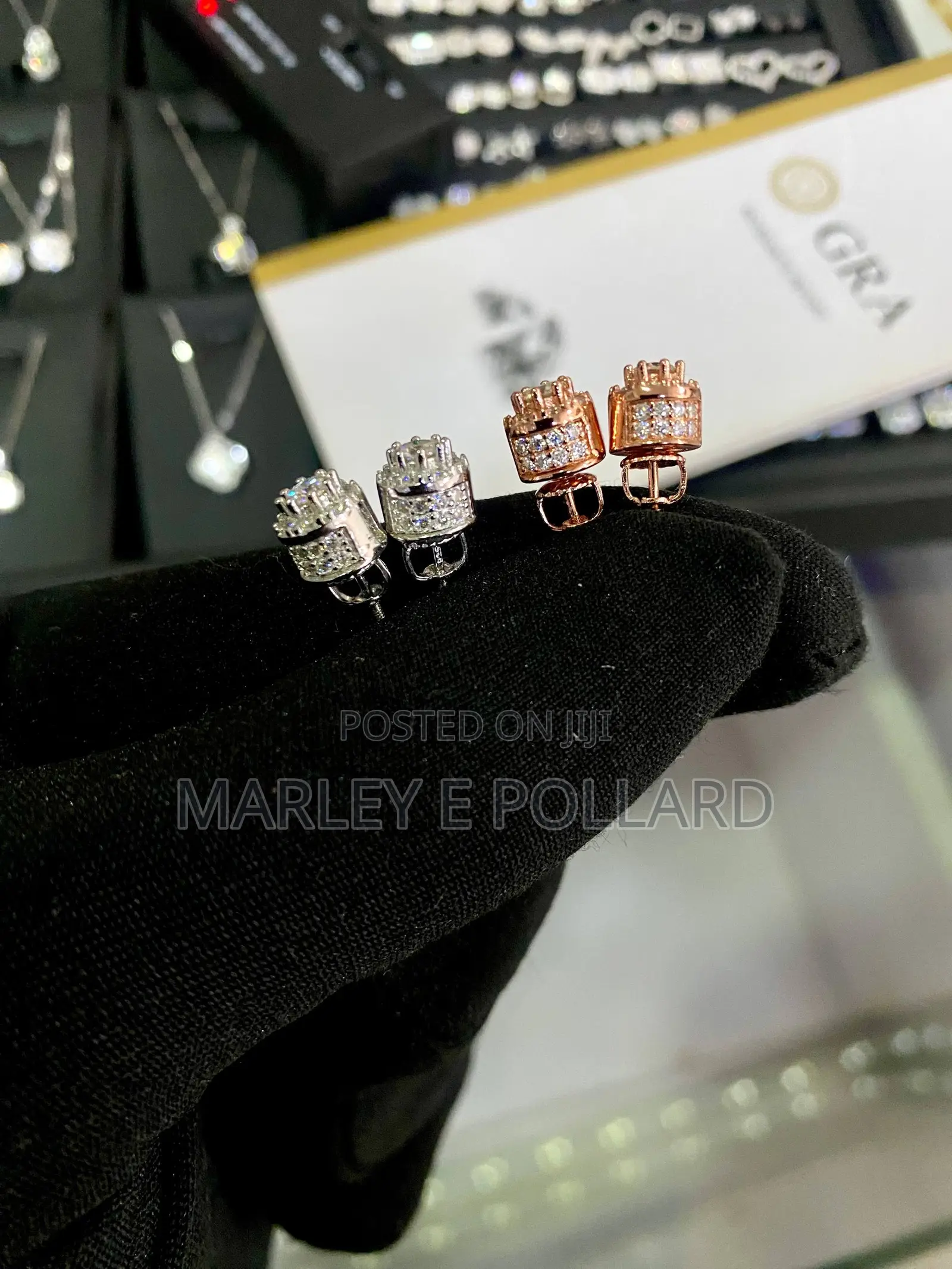 Chunky Rose Gold VVS Moissanite Diamond Sterling Silver Necklace