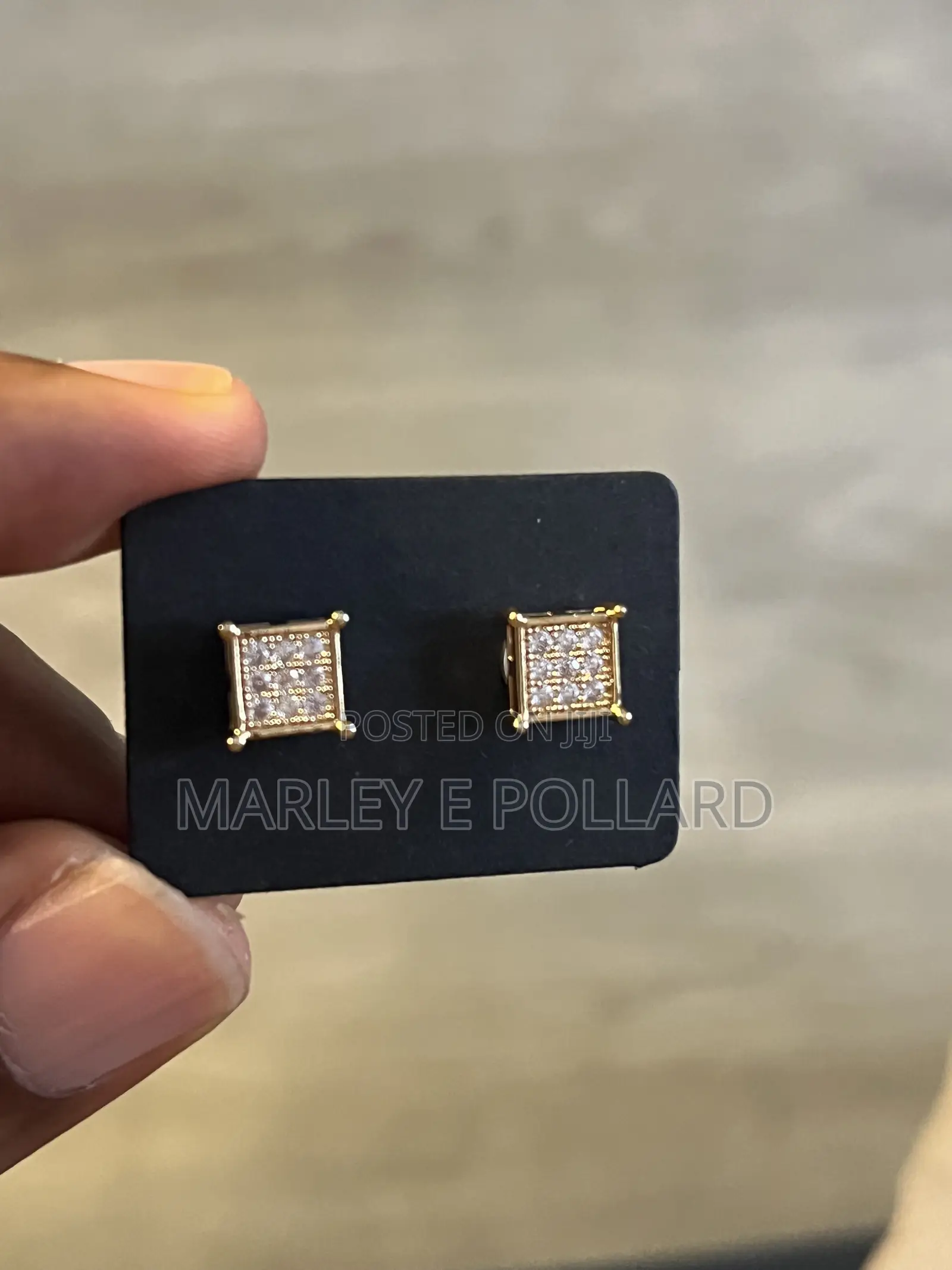 18 Karat Gold Plated A+ Cz Magnetic Clipon Non Piercing Earrings Studs