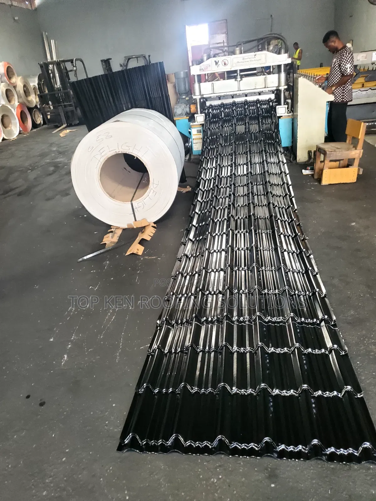 0.55 Oven Baked T/Black Steptiles Aluminium Roofing Sheets