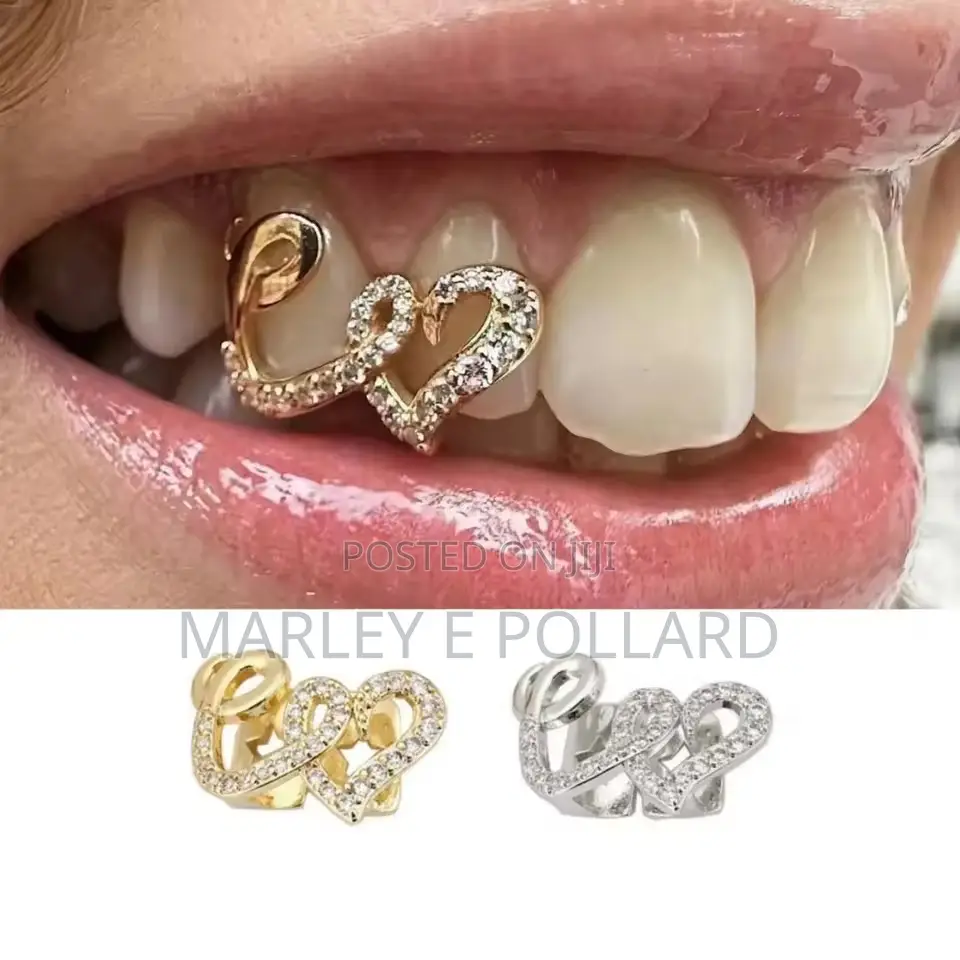 Star Shaped 2 in 1 Gold Teeth Grills Silver Grillz