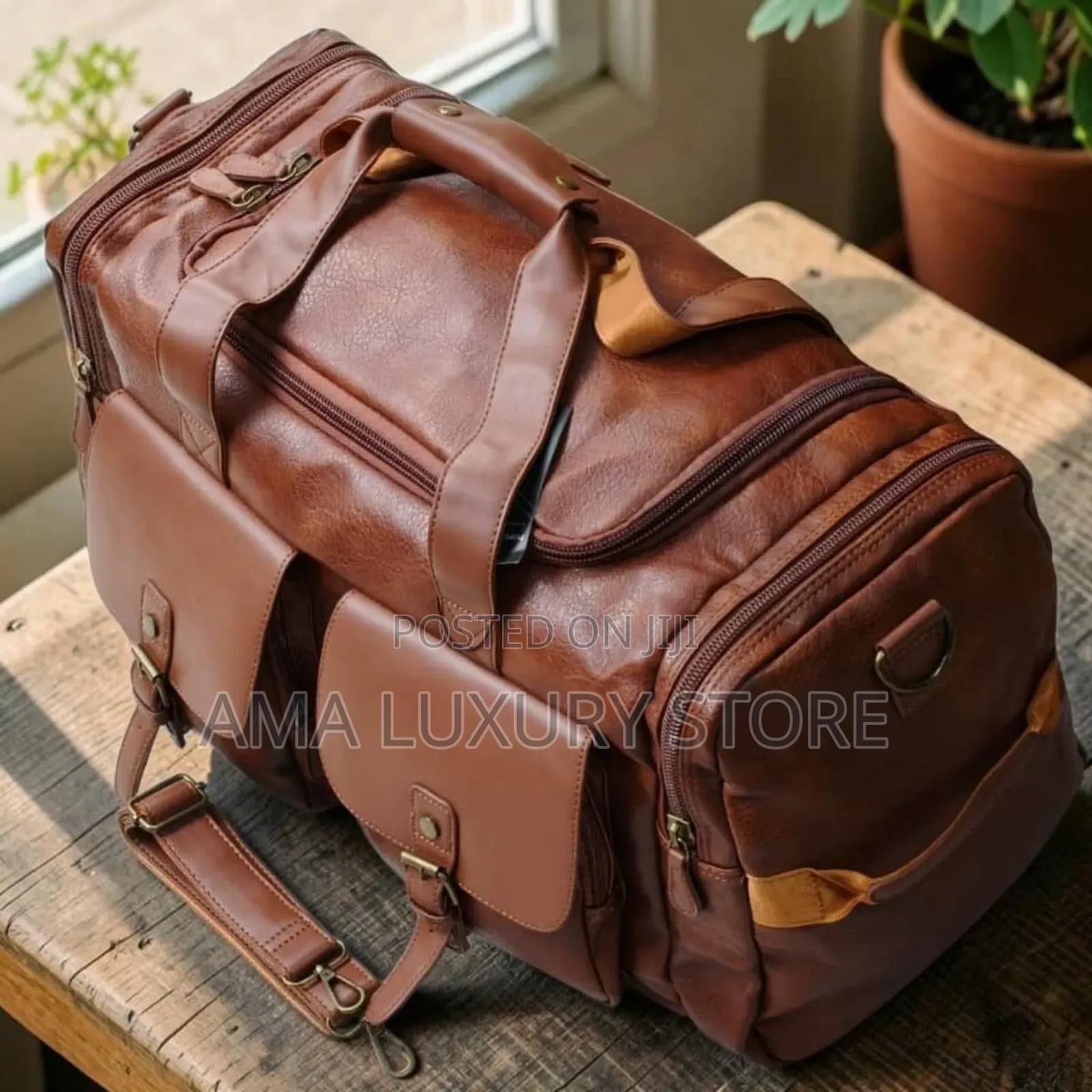 Premium Luxury Leather Travel Duffel Bag – Strong, Spacious Stylish