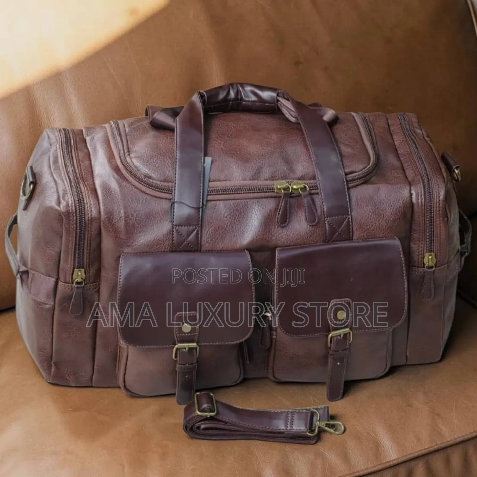 Premium Luxury Leather Travel Duffel Bag – Strong, Spacious Stylish