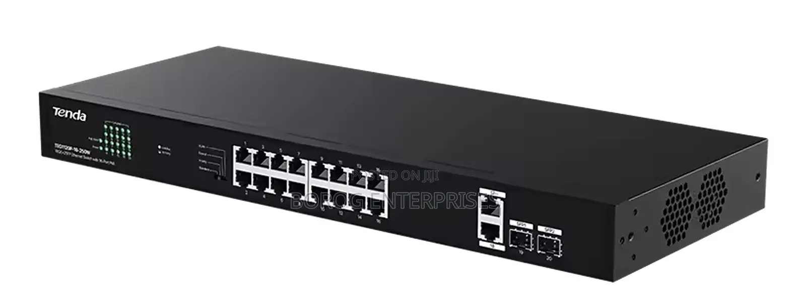 Tenda 18GE+2SFP Ethernet Switch With 16-Port PoE-TEG1120P-16-250W